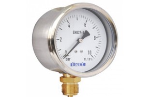 Manômetro caixa inox com interno em latão